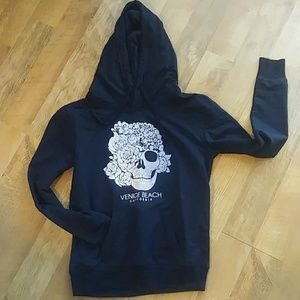 Venice Beach Flower Skull Hoodie
